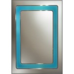 TORA Silver Mirror with Blue colour inner frame design engraved by Electric CNC TR-BA-MR-07607 
