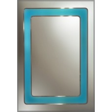 TORA Silver Mirror with Blue colour inner frame design engraved by Electric CNC TR-BA-MR-07607 